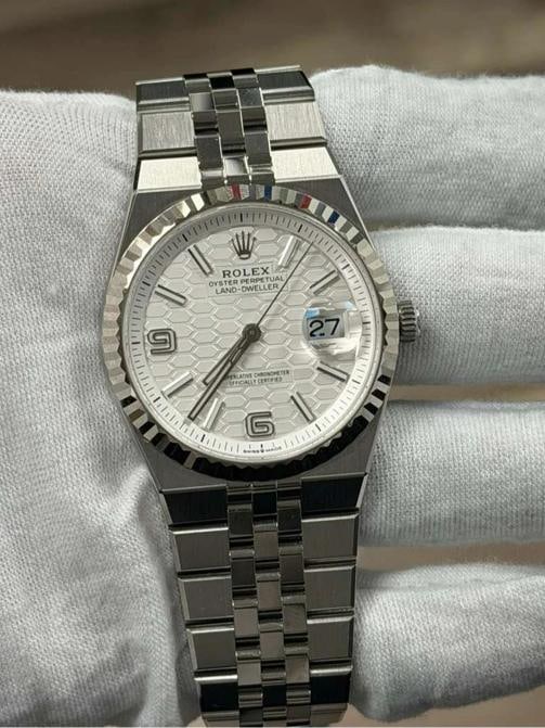 Rolex Land-Dweller 127234 2026 w/Box and Papers! MINT SS Jubilee White Dial Auto Men's 36mm: Condition: Pre-owned - Good: This item has been gently used but is in good condition. It might have a few signs of wear, like light scratches or tarnishing.. ,Brand: Rolex,REFERENCE: 127234,Movement: 