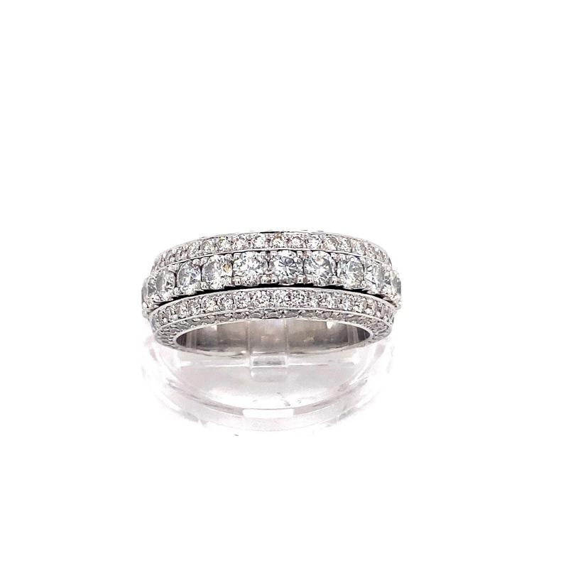 Five Row Diamond Spinning Eternity Band in 18kt White Gold - 4