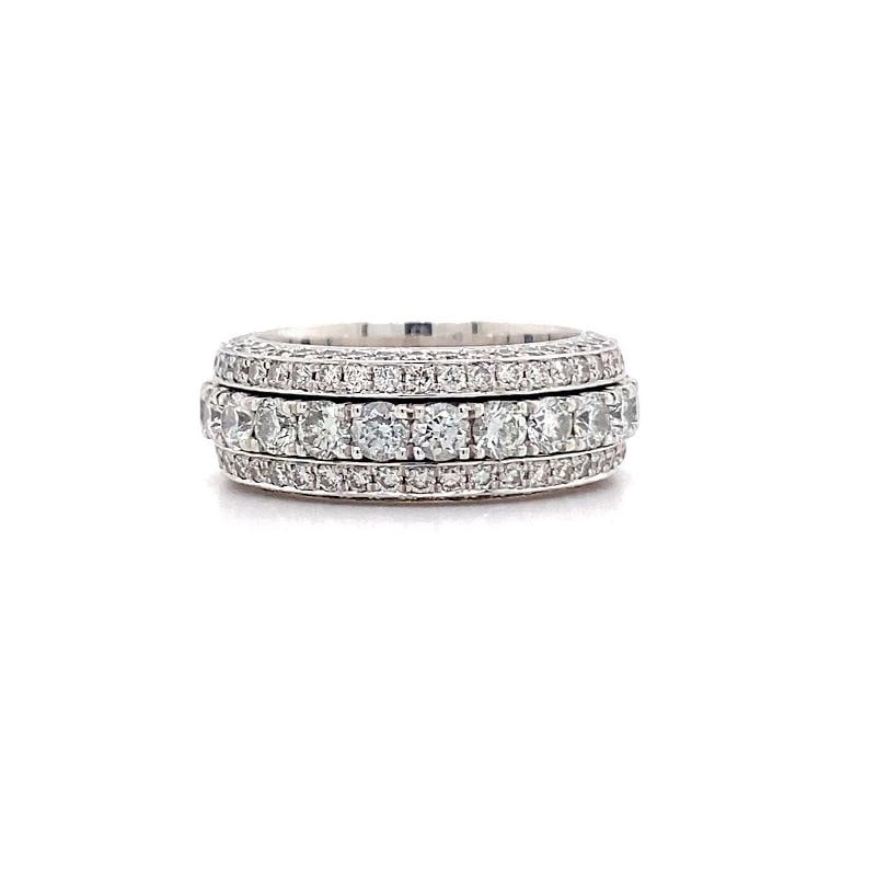 Five Row Diamond Spinning Eternity Band in 18kt White Gold - 6