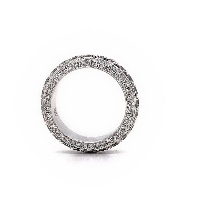Five Row Diamond Spinning Eternity Band in 18kt White Gold - 9