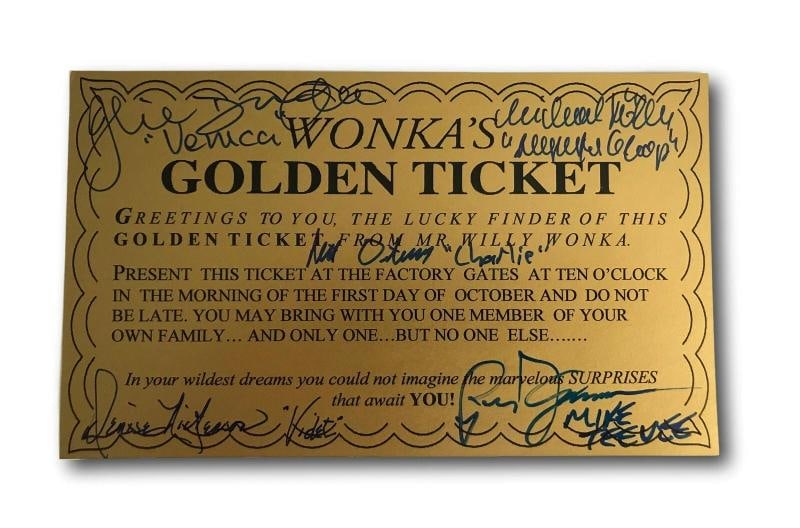 Willy Wonka All Kids x5 Signed Framed Golden Ticket JSA COA Autograph Movie Cast - 4