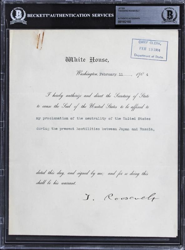 Theodore Roosevelt Signed 8x10 1904 Letter On Official WH Letterhead BAS Slabbed - 4