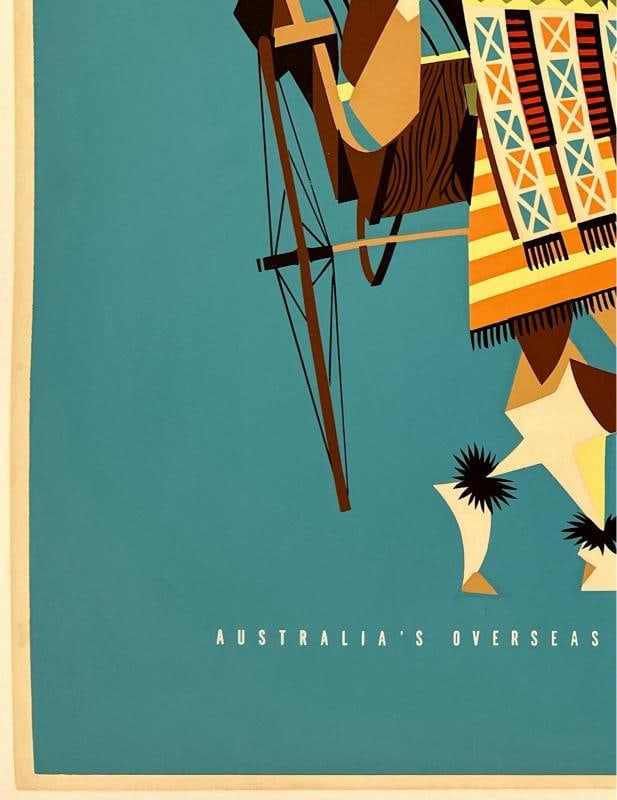 Original Vintage Poster SOUTH AFRICA QANTAS Australia Airline Travel Tourism OL - 4