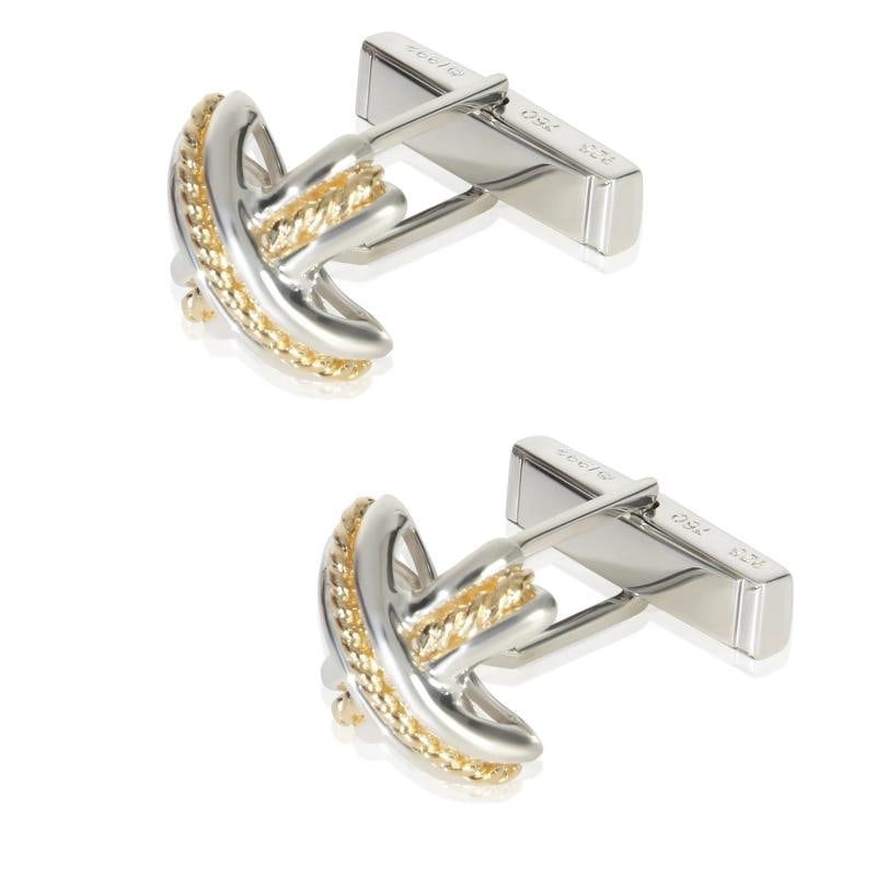 Tiffany & Co. Yellow Gold & Sterling Silver Vintage 1992 Signature X Cufflinks - 2