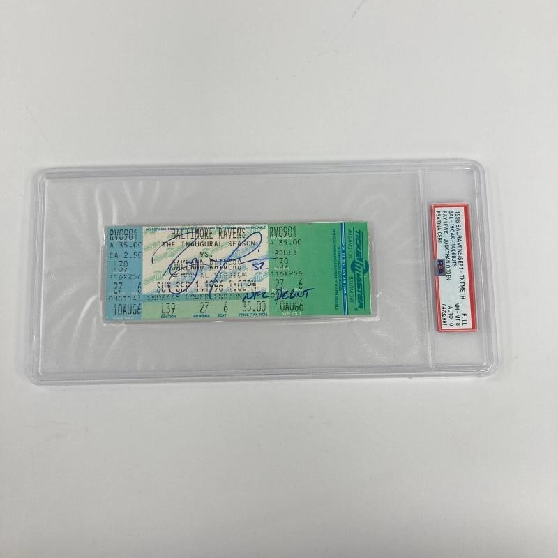 Ray Lewis Signed NFL Debut Full Ticket PSA DNA Auto 10 GEM MINT - 3
