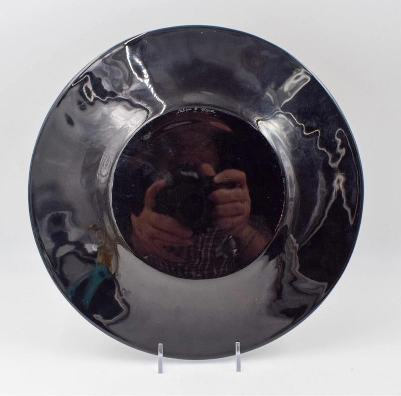 Set of 8 Lalique Algues Noir (Tree of Life) Black Art Glass Charger Plates 11 In - 7