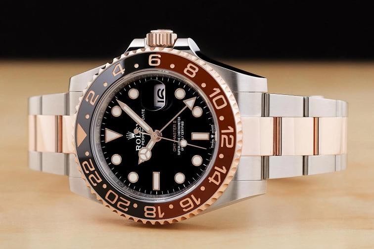 2020 CARD ROLEX GMT MASTER II 126711 CHNR 18K ROSE GOLD STEEL ROOT BEER WATCH - 2