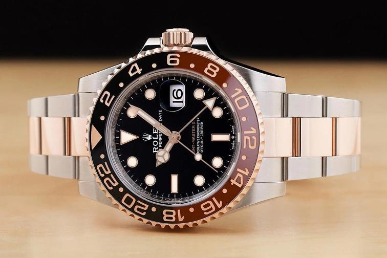 2020 CARD ROLEX GMT MASTER II 126711 CHNR 18K ROSE GOLD STEEL ROOT BEER WATCH - 3
