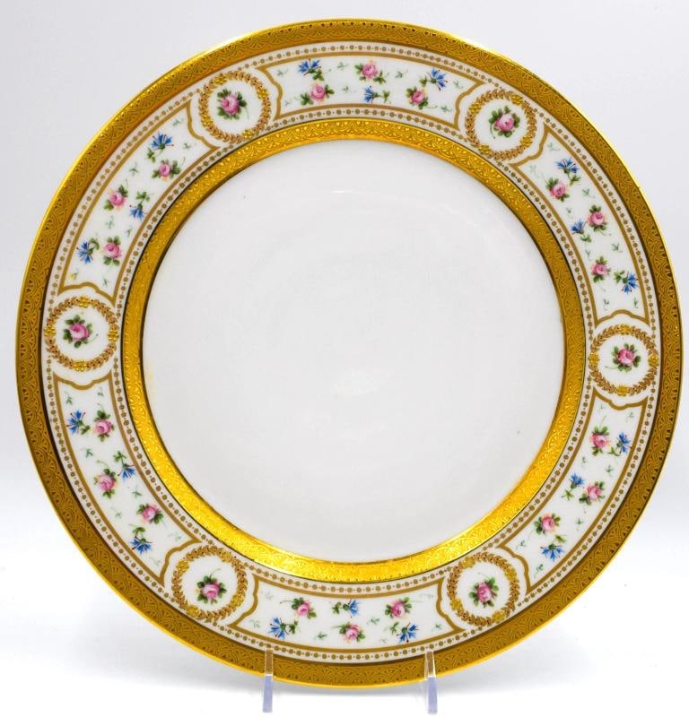 12 Large 11 Inch Hand Painted Limoges Wm. Guerin Dwyer Plates, Circa 1940 - 3