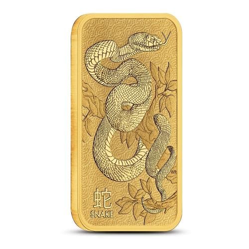 1 oz Perth Mint Lunar Year of the Snake Gold Bar (New) - 5