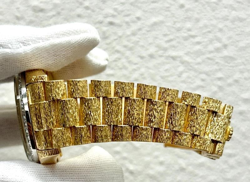 Rolex Day Date President Bark 1803 Black Diamond Dial Diamond Bezel 18K Gold - 5