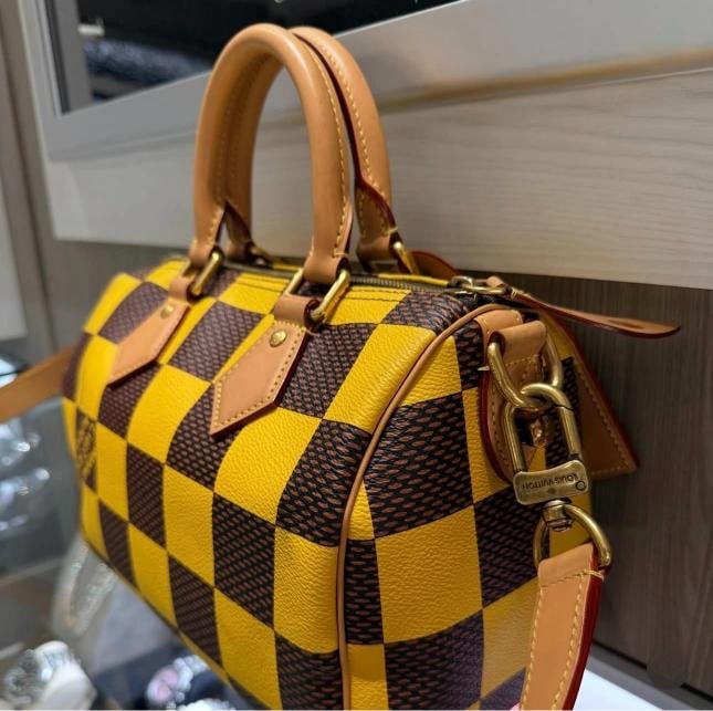 Louis Vuitton Damier Pop Speedy BandouliÃƒÂ¨re 25 in Jaune Mat (2024) - 9