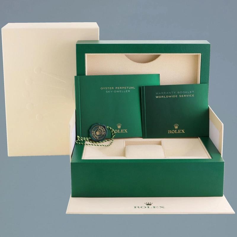 2023 MINT Rolex Sky-Dweller Yellow Gold Black Oysterflex 336238 Watch Box - 7