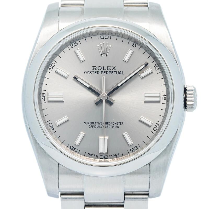 Rolex Oyster Perpetual 116000 2015 Card SS Silver Dial Auto Unisex Watch 36mm - 2