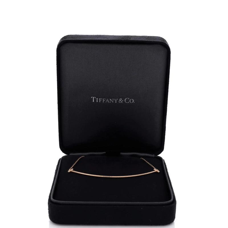 Tiffany & Co. T Smile Pendant Necklace 18K Rose Gold with Diamonds Large - 2