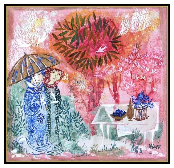 Gertrude Barrer Original Oil Painting On Board Figurative Signed Framed Artwork - 2