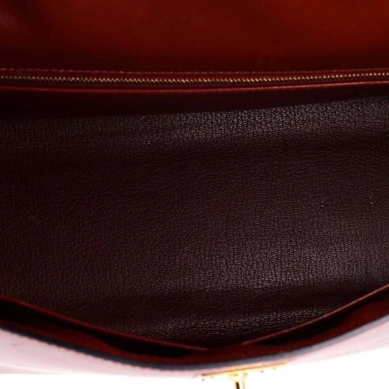 Hermes Kelly Handbag Red Box Calf with Gold Hardware 32 - 6