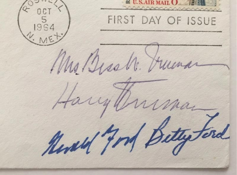 President Harry Truman Gerald Ford Bess Betty Signed Envelope JSA COA Autograph - 2