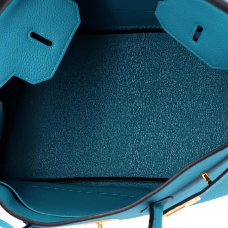 Hermes Birkin Handbag Blue Togo with Gold Hardware 35 - 5