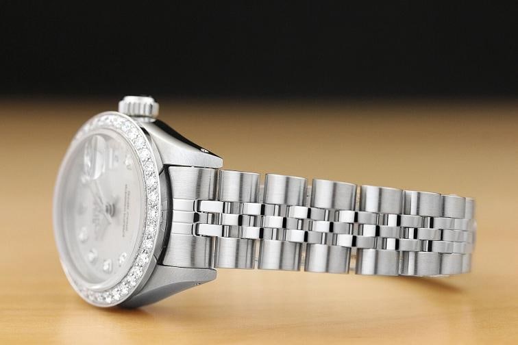 ROLEX LADIES DATEJUST QUICKSET 18K WHITE GOLD DIAMOND STEEL SILVER DIAL WATCH - 4