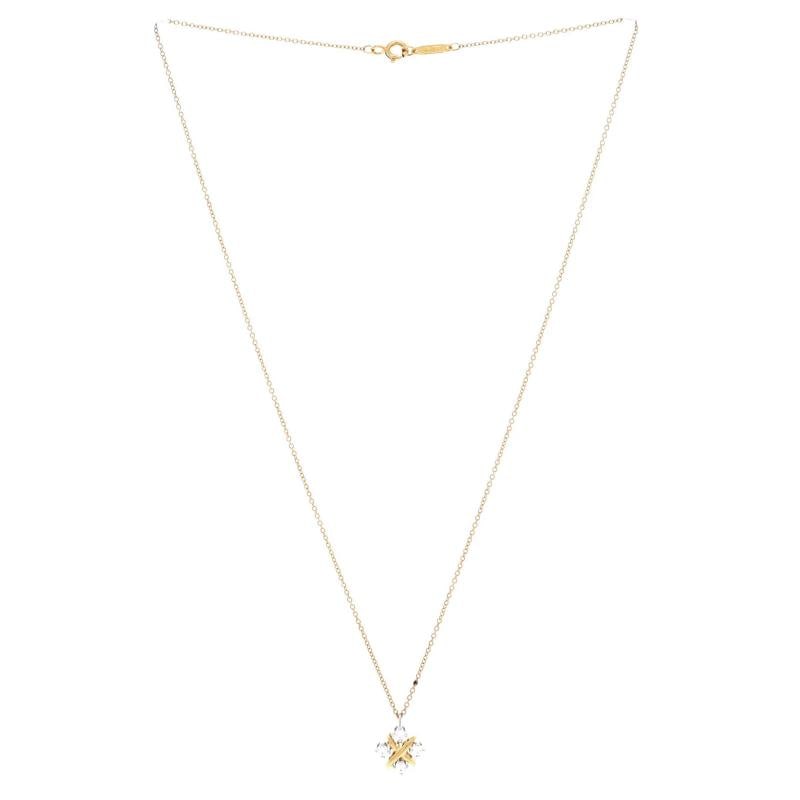 Tiffany & Co. Schlumberger Lynn Pendant Necklace 18K Yellow Gold and Platinum - 3