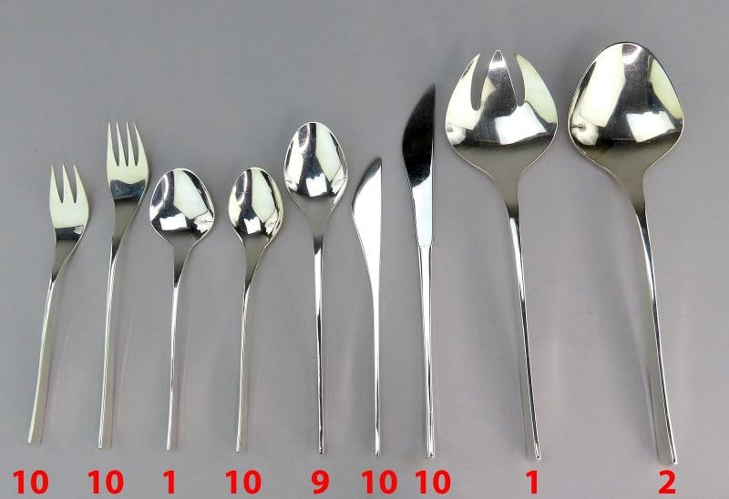 63pc International Sterling Silver Vision Flatware Set R. H. Pearson Mid Century - 2