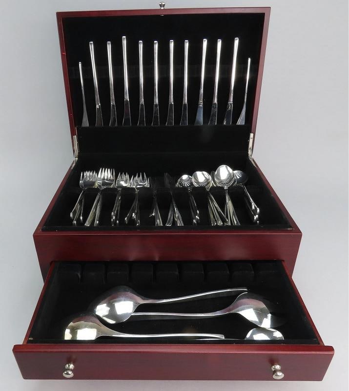 63pc International Sterling Silver Vision Flatware Set R. H. Pearson Mid Century - 3