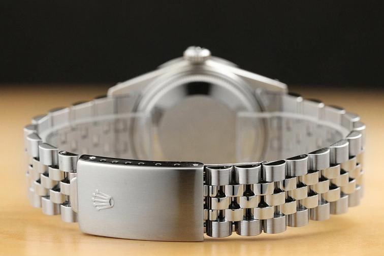 ROLEX MENS DATEJUST 18K WHITE GOLD DIAMOND SAPPHIRE STEEL 16014 QUICKSET WATCH - 6
