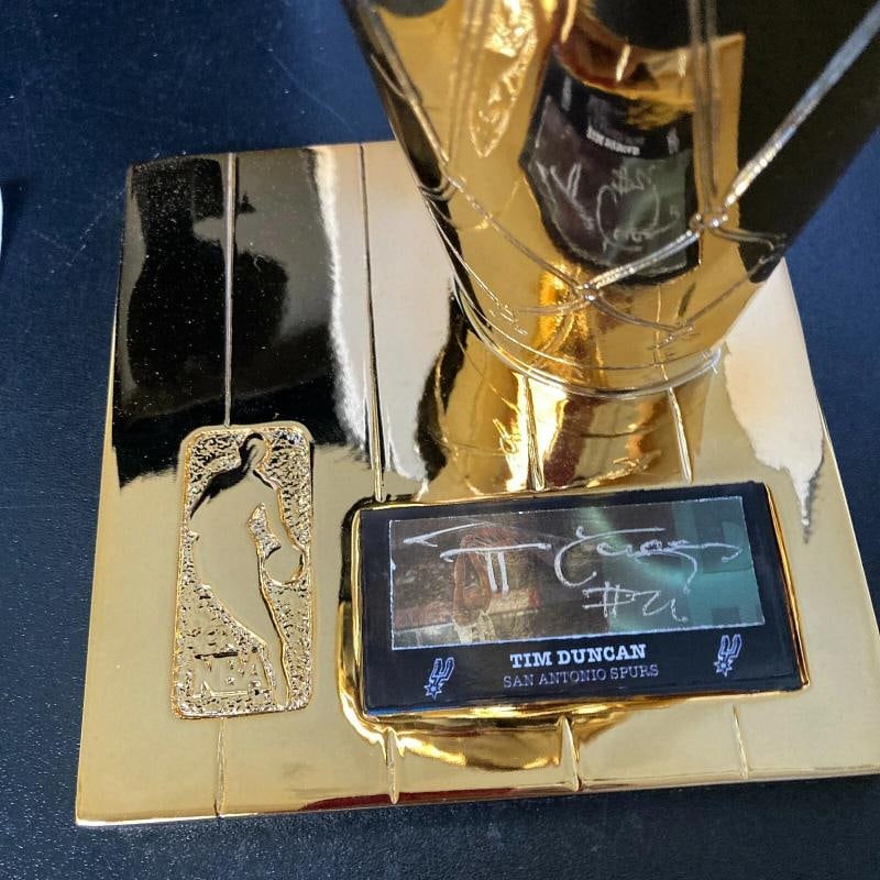 Tim Duncan Signed San Antonio Spurs NBA Championship Trophy With JSA COA - 3