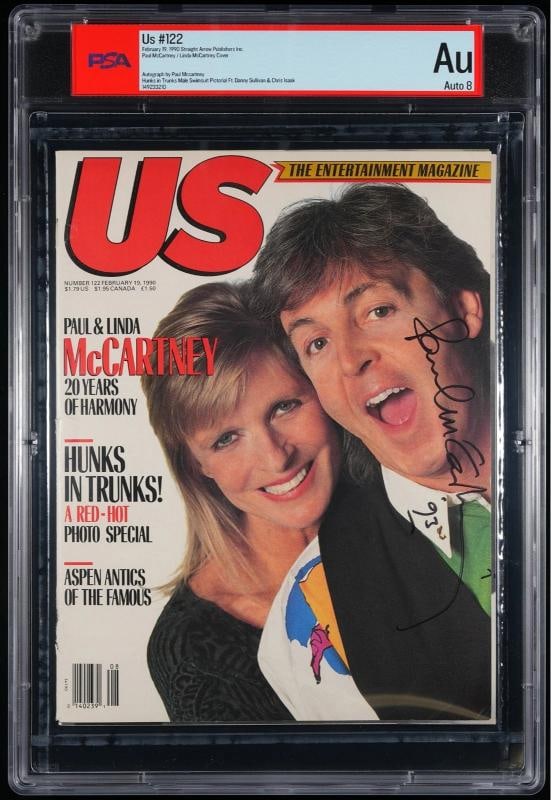 PAUL McCARTNEY The Beatles Signed 1990 US Magazine Beckett & PSA/DNA 8 SLABBED: Industry: Music,Signed: Yes,Autograph Authentication: Professional Sports (PSA/DNA),Original/Reproduction: Original,Country of Origin: United States