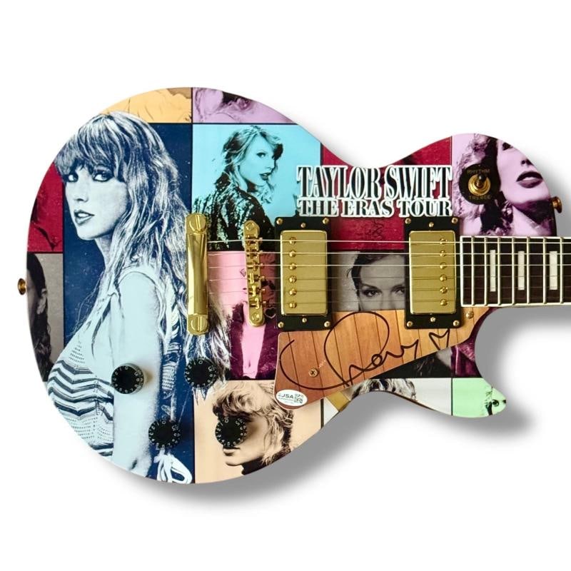Taylor Swift Signed Guitar Custom Graphics JSA COA ERAS TOUR Red Debut Folklore: Industry: Music,Signed: Yes,Autograph Authentication: James Spence (JSA),Object Type: Guitar & Guitar Pick,Original/Reproduction: Original,Country of Origin: United States