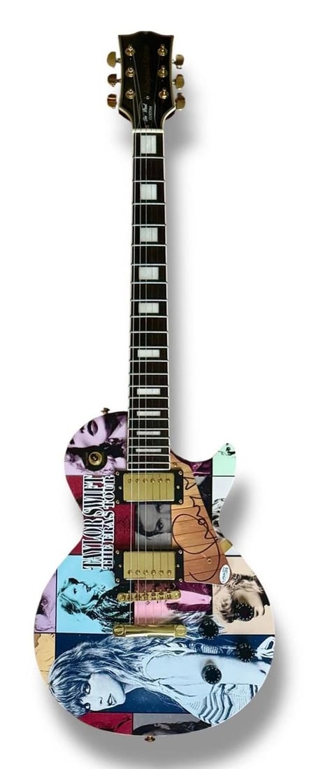 Taylor Swift Signed Guitar Custom Graphics JSA COA ERAS TOUR Red Debut Folklore - 2