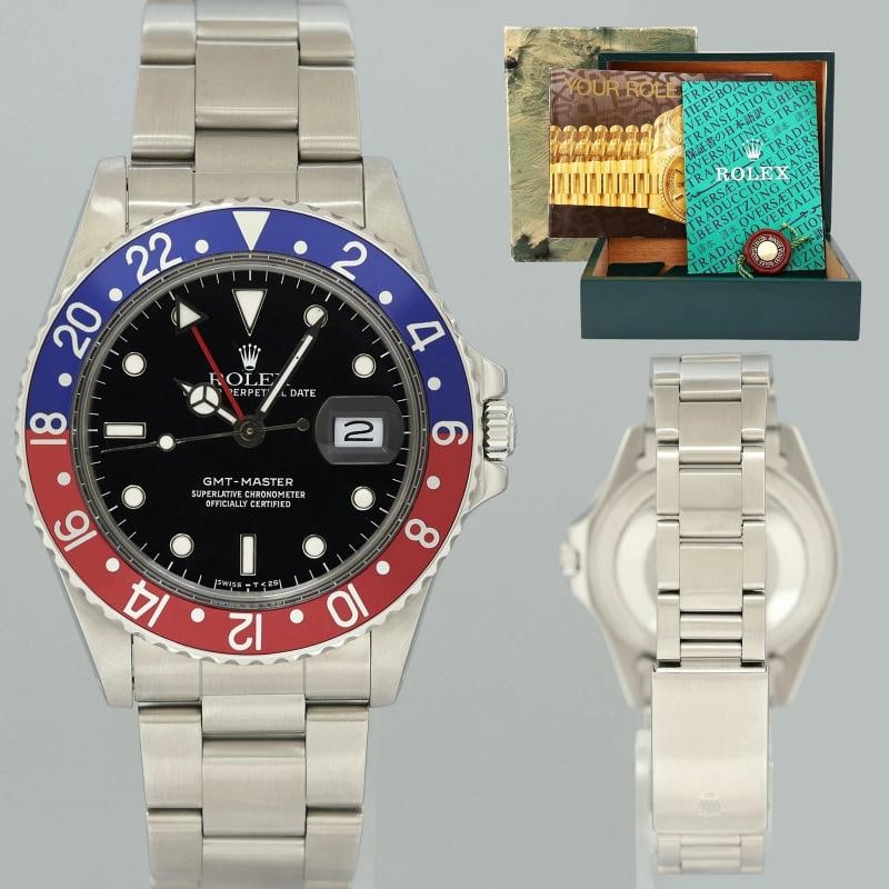 1988 MINT Rolex GMT-Master Pepsi Blue Red 40mm Steel 16750 Watch Box: Condition: Pre-owned - Excellent,Brand: Rolex,Department: Men,Type: Wristwatch,Country of Origin: Switzerland