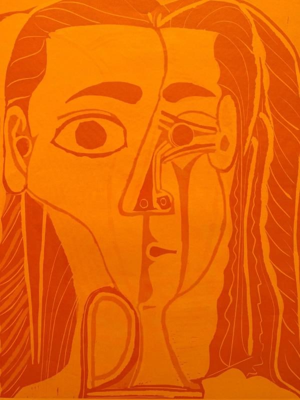 PABLO PICASSO RARE 1970 MCM LITHOGRAPH PRINT EXHIBIT POSTER " TETE FEME " 1962 - 7