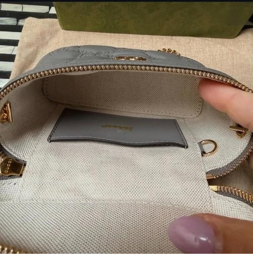 Gucci GG Marmont Mini Top Handle Shoulder Bag in Grey - 11