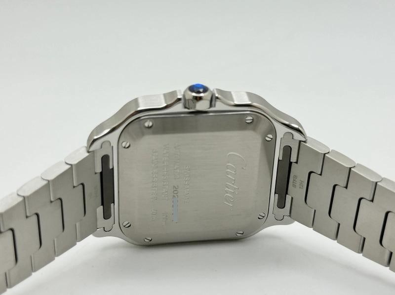 Cartier Santos Medium 35.1mm WSSA0063 Blue Dial Steel Extra Band Box Paper - 8