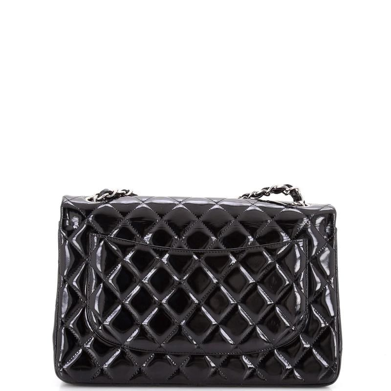 Chanel Classic Double Flap Bag Quilted Patent Jumbo - 4