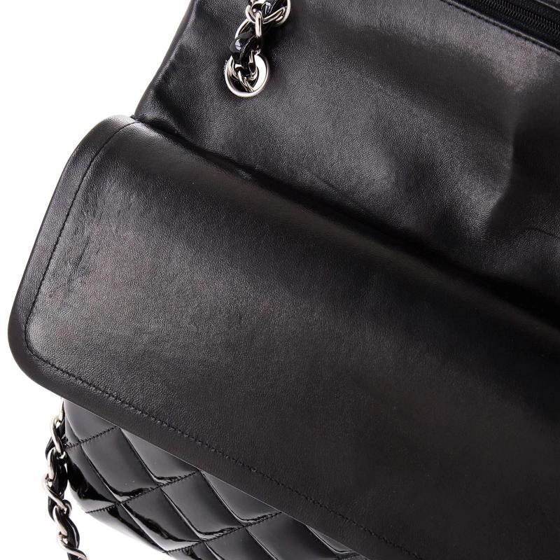 Chanel Classic Double Flap Bag Quilted Patent Jumbo - 7