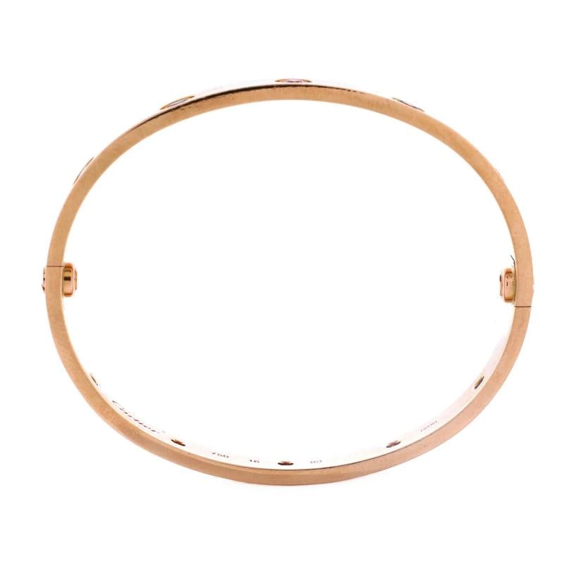 Cartier Love 10 Stone Bracelet 18K Rose Gold with Garnet, Amethyst and Sapphire - 3
