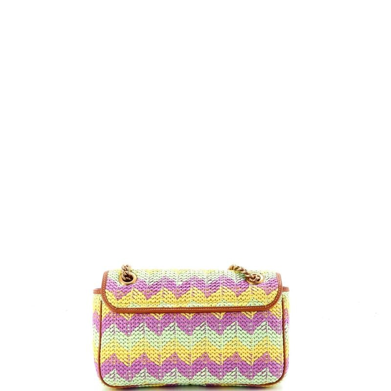 Gucci GG Marmont Flap Bag Woven Raffia Small - 3