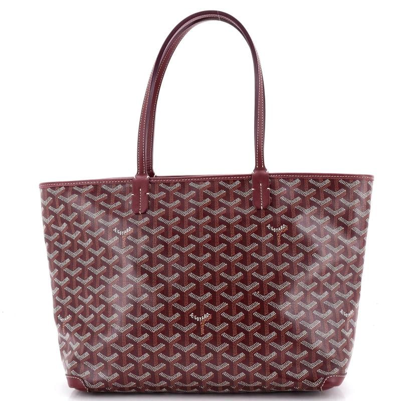 Goyard Artois Tote Coated Canvas PM: Measurements: Handle Drop 8", Height 9.5", Width 12", Depth 5", Strap Drop 7.5" . Condition: Pre-owned - Good,Brand: Goyard,Exterior Material: Canvas Coated,Style: Totes,Exterior Color: Burgundy,Depar