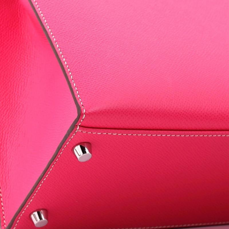 Hermes Kelly Handbag Pink Epsom with Palladium Hardware 32 - 7
