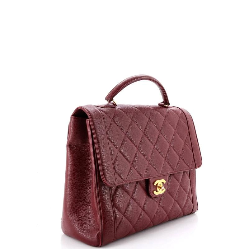 Chanel Vintage Two-Tone Kelly Top Handle Bag Quilted Caviar Jumbo - 2