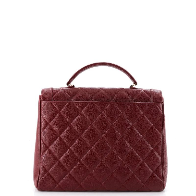 Chanel Vintage Two-Tone Kelly Top Handle Bag Quilted Caviar Jumbo - 3