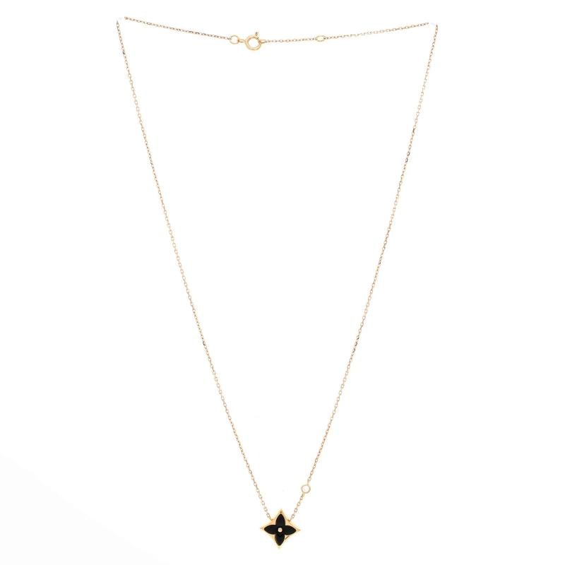 Louis Vuitton Color Blossom BB Star Pendant Necklace 18K Yellow Gold with Onyx - 2