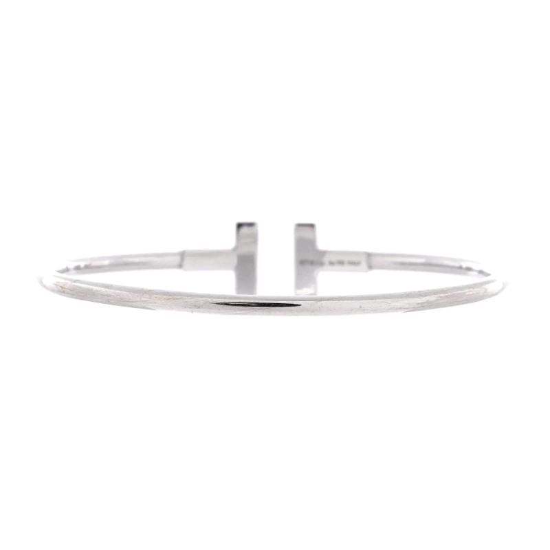Tiffany & Co. T Wire Bracelet 18K White Gold with Diamonds - 3