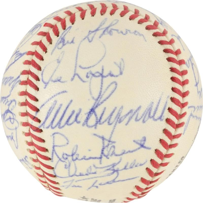 Mickey Mantle Joe Dimaggio Sweetspot Yankees Greats Signed Baseball JSA COA - 3