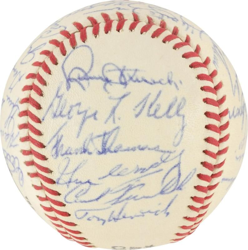Mickey Mantle Joe Dimaggio Sweetspot Yankees Greats Signed Baseball JSA COA - 4