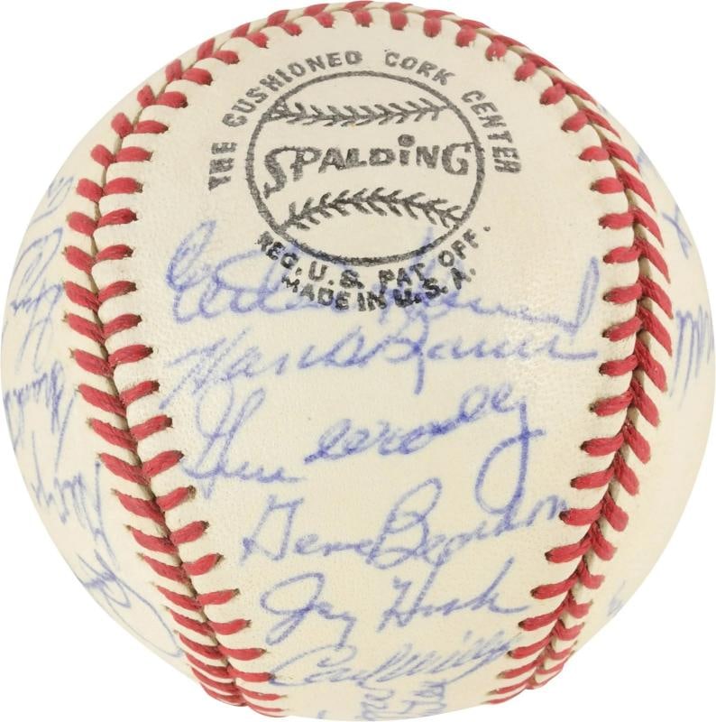 Mickey Mantle Joe Dimaggio Sweetspot Yankees Greats Signed Baseball JSA COA - 5