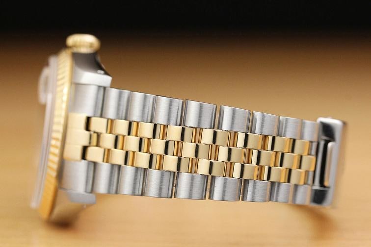 ROLEX MENS DATEJUST 16233 FACTORY DIAMOND DIAL 18K YELLOW GOLD STEEL WATCH - 5